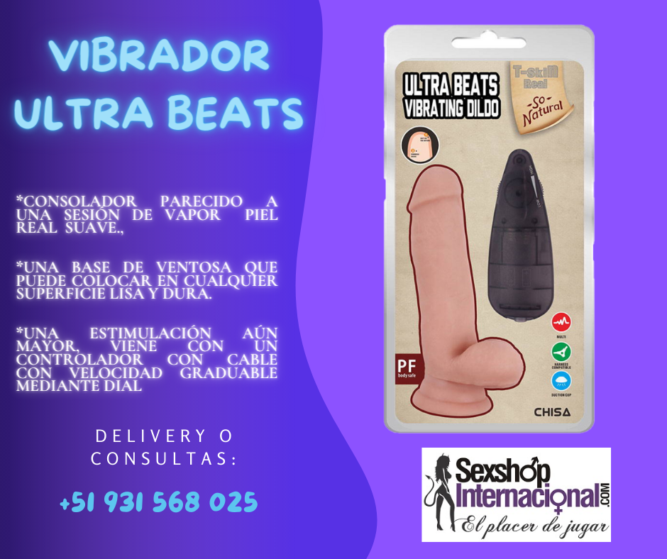 VIBRADOR ULTRA BEATS REALISTA VIBRADOR CON BOLAS Y CONTROL SEXSHOP